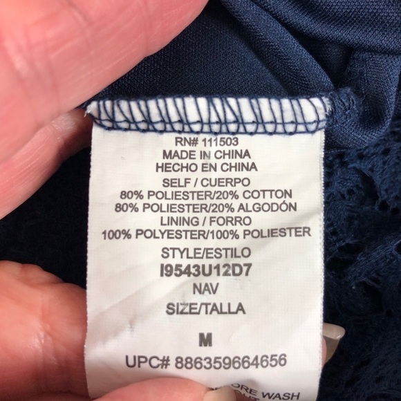 Lily Rose Crocheted Navy Blue Short Dress size M - Picture 7 of 7